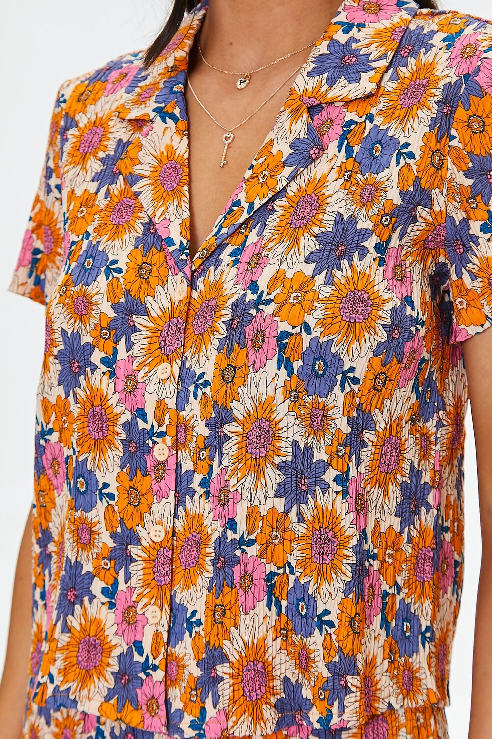Pleated Floral Print Shirt - Image 5