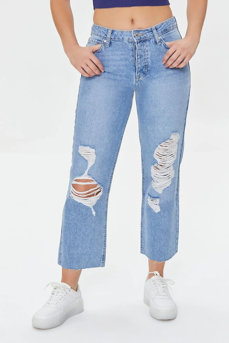 Frayed Mid-Rise Boyfriend Petite Jeans - Image 2