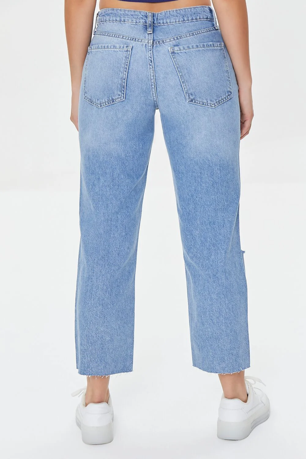 Frayed Mid-Rise Boyfriend Petite Jeans - Image 4