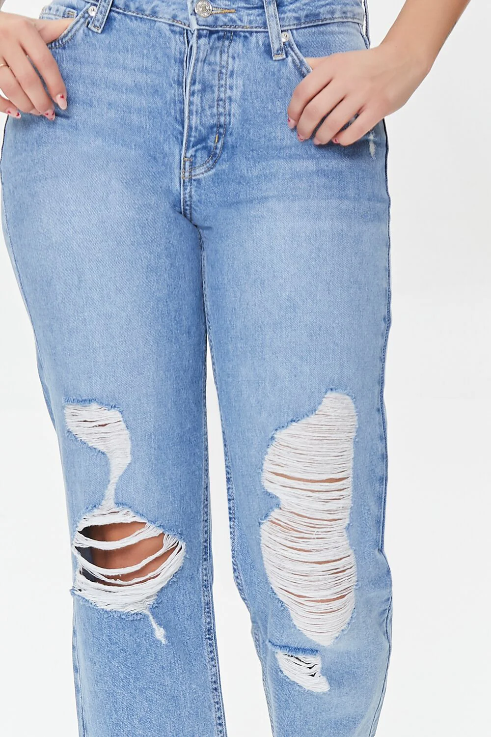Frayed Mid-Rise Boyfriend Petite Jeans - Image 5
