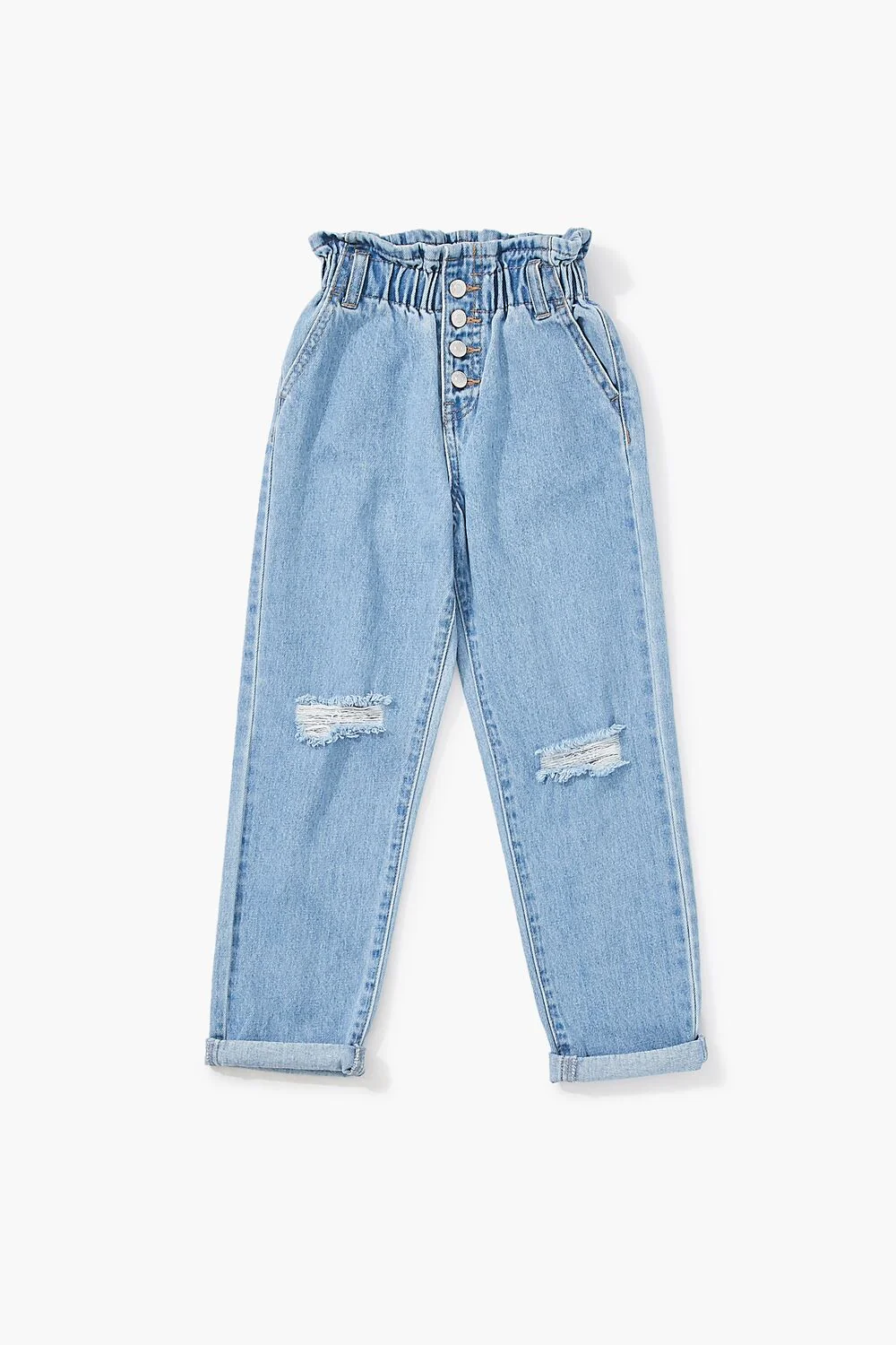 Girls Distressed Paperbag Jeans (Kids) - Image 5