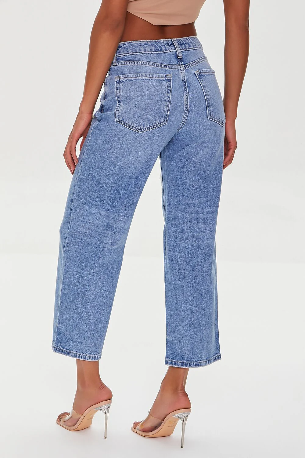 Recycled Cotton Distressed Straight-Leg Jeans - Image 4