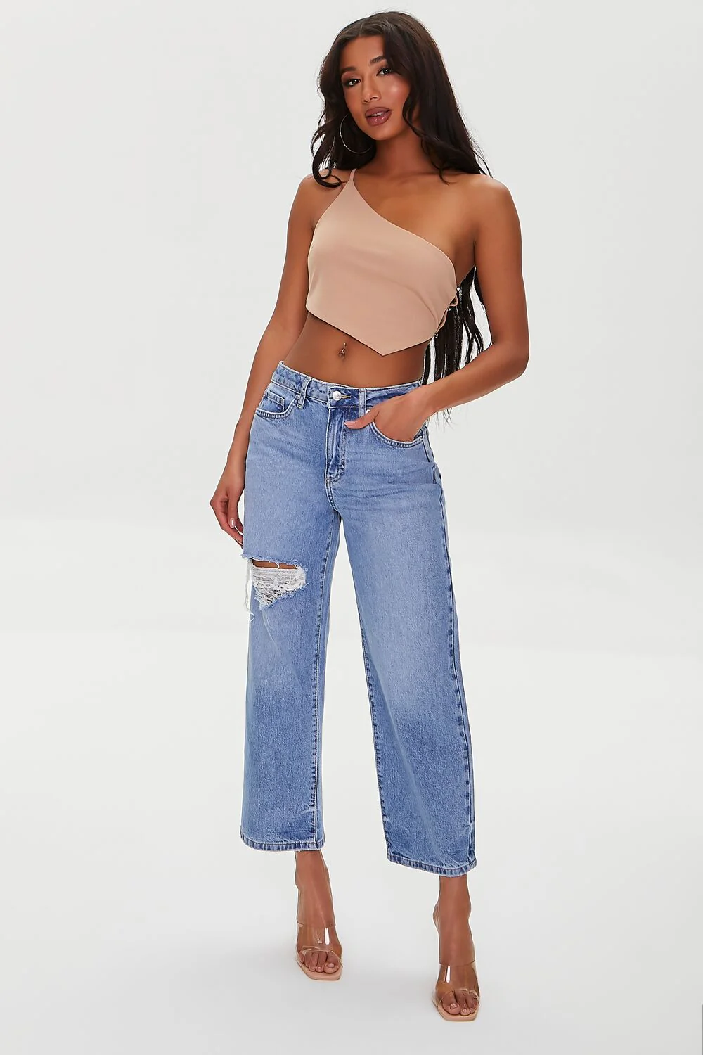 Recycled Cotton Distressed Straight-Leg Jeans - Image 5