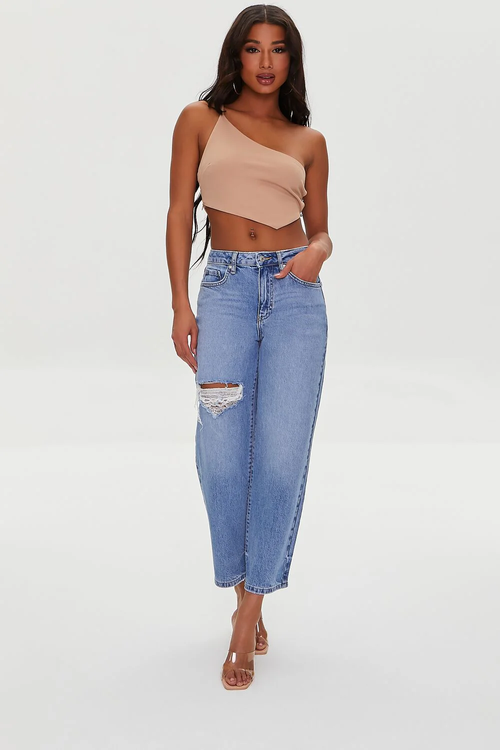 Recycled Cotton Distressed Straight-Leg Jeans - Image 6