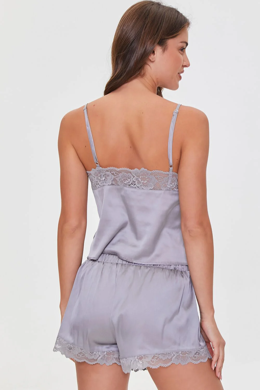 Satin Lace-Trim Cami & Shorts Set - Image 3