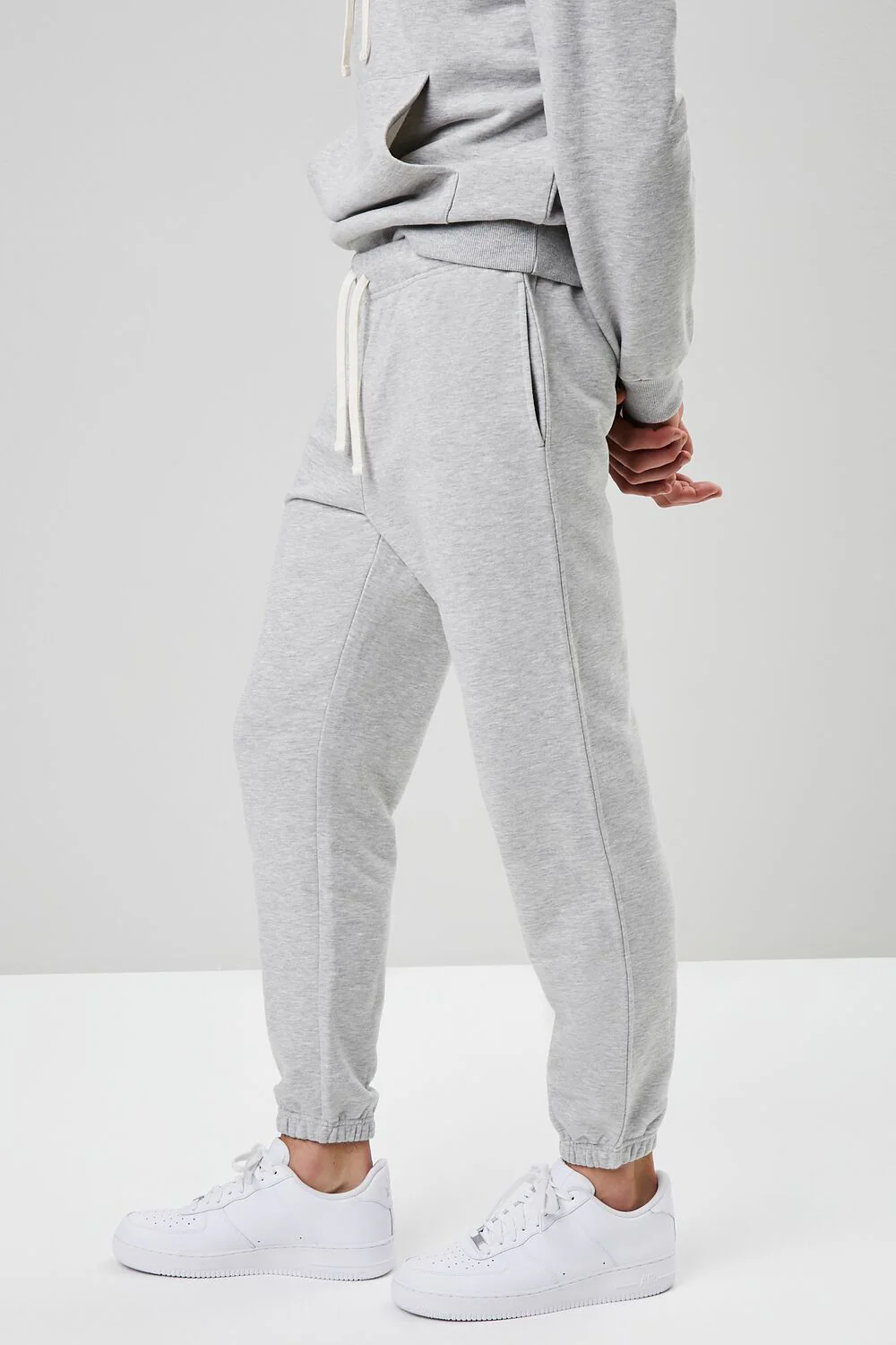 Basic Heathered Drawstring Joggers - Image 3