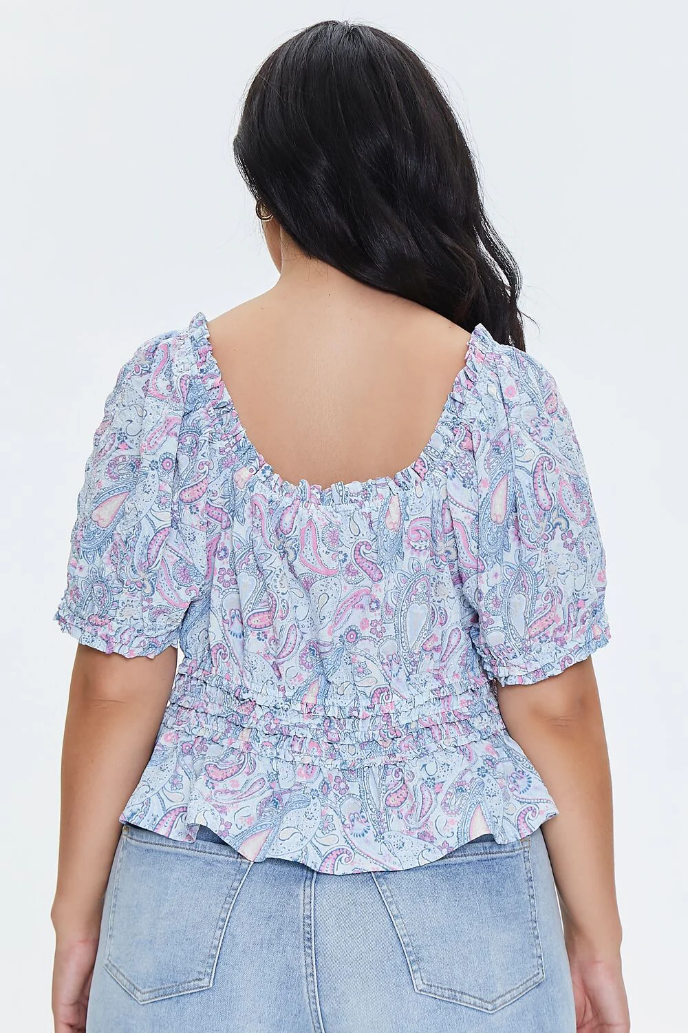 Plus Size Paisley Print Top - Image 3