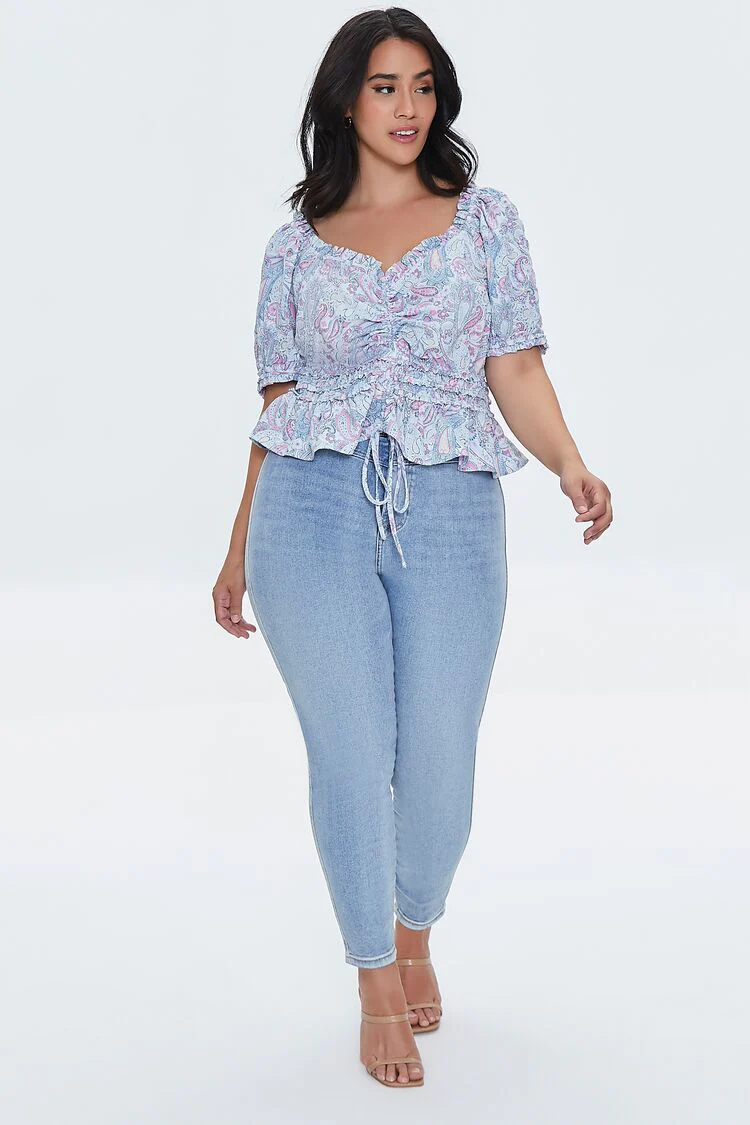 Plus Size Paisley Print Top - Image 4