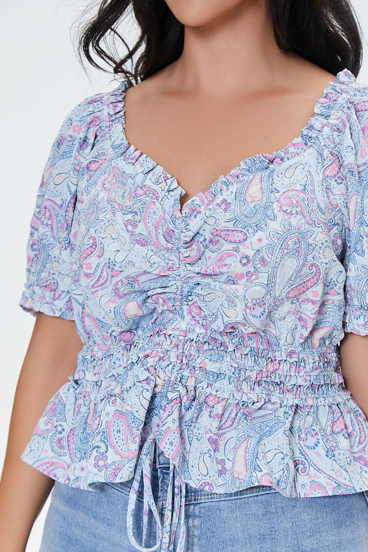 Plus Size Paisley Print Top - Image 5