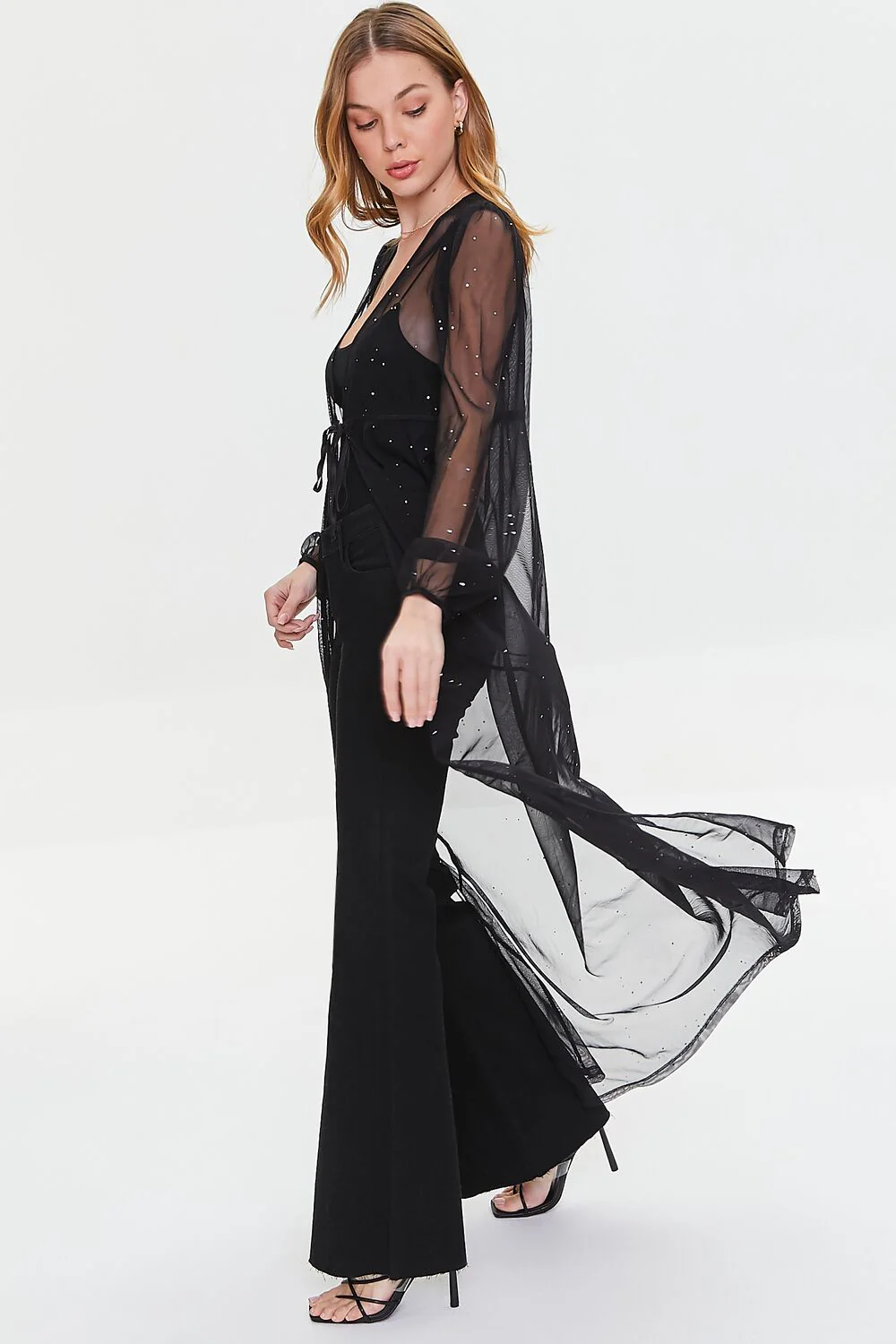 Sheer Mesh Duster Cardigan - Image 2
