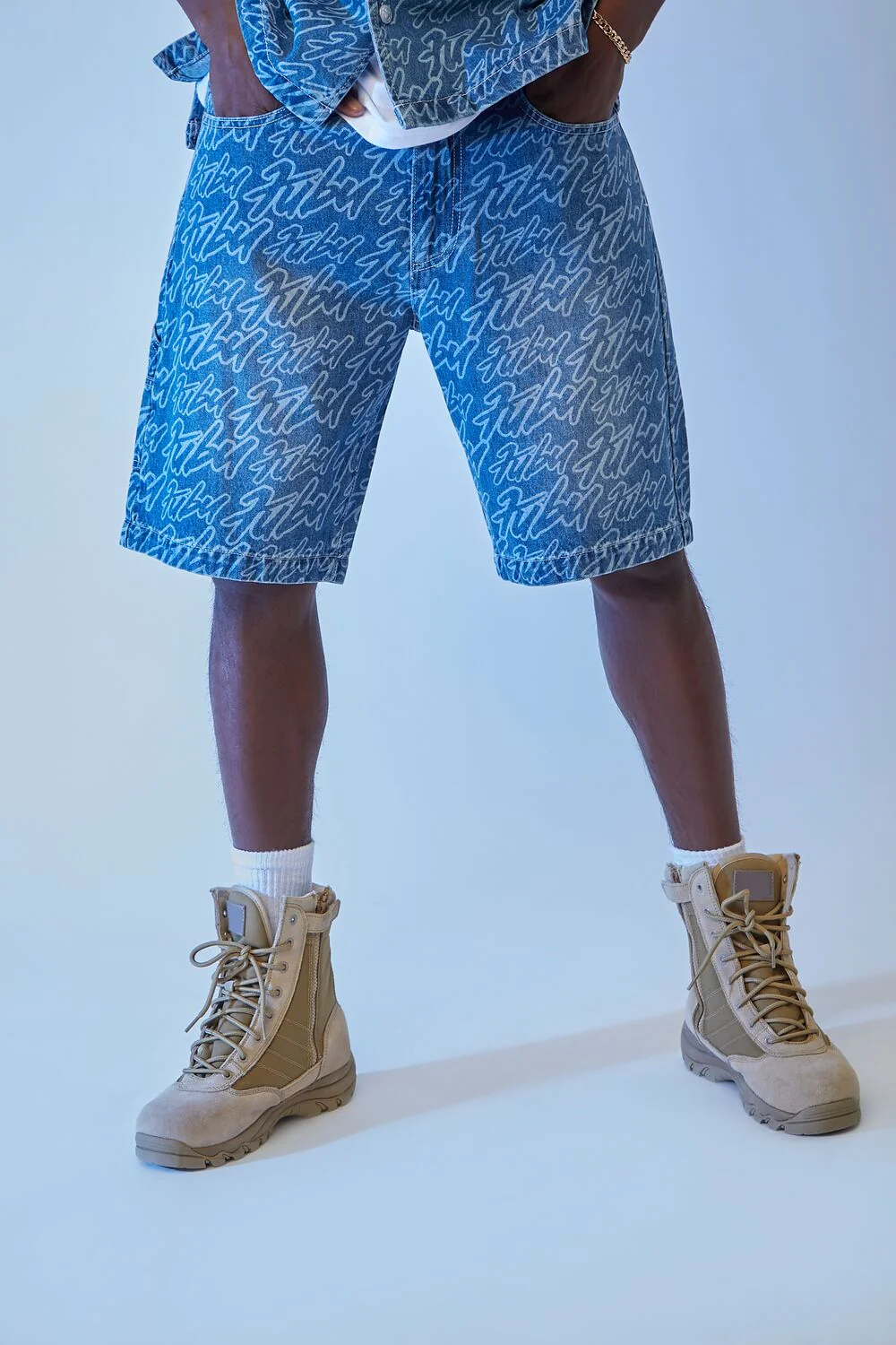FUBU Print Denim Shorts - Image 2