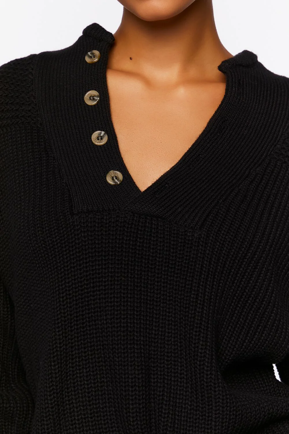 Half-Button Drop-Sleeve Sweater - Image 5