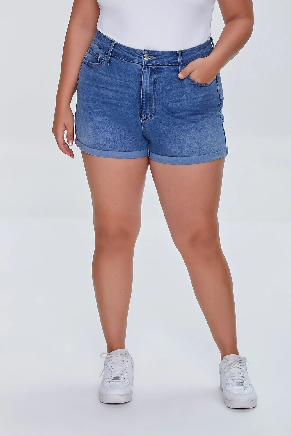 Plus Size Denim Curvy Shorts - Image 2