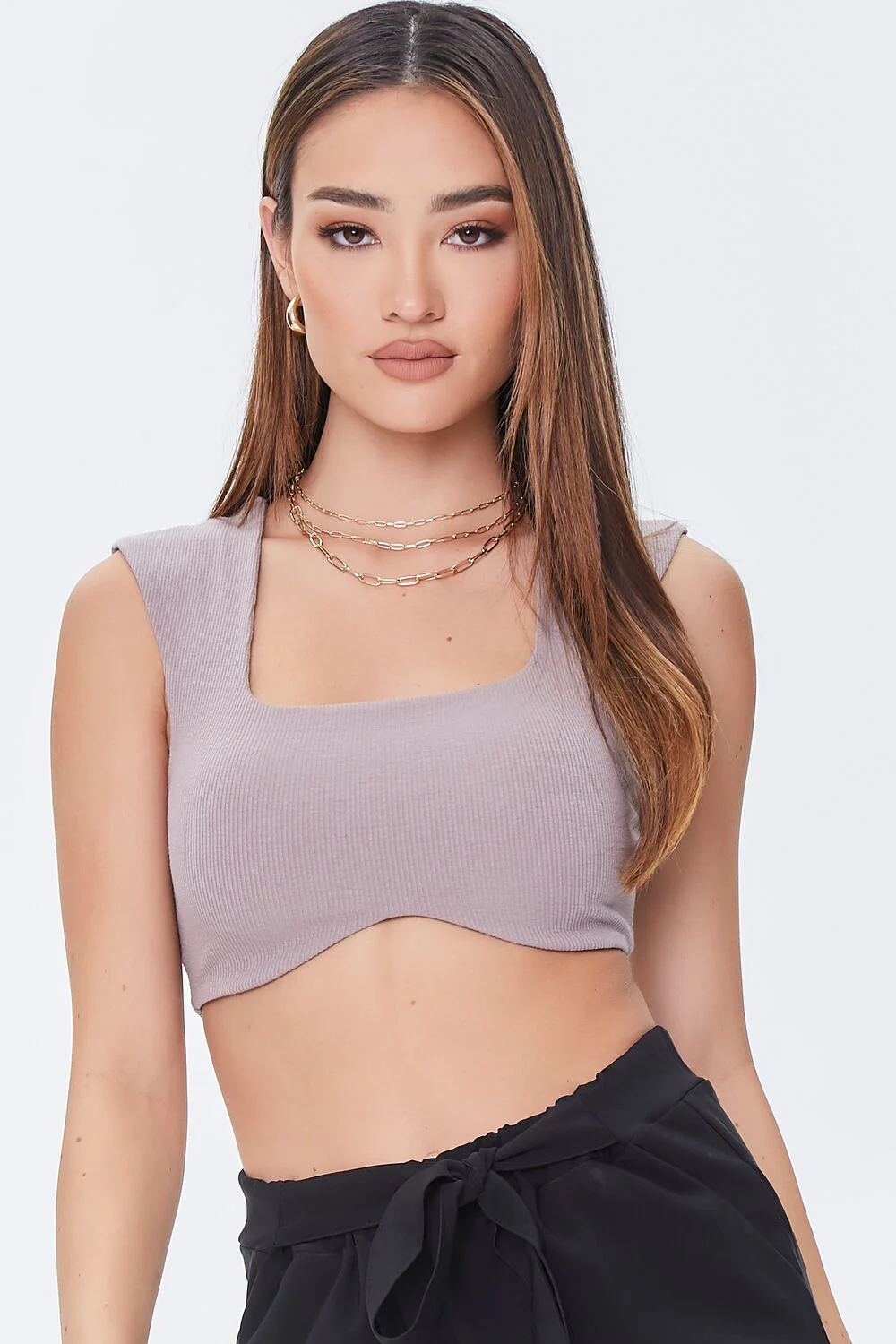 Ribbed Knit Crop Top - Image 2
