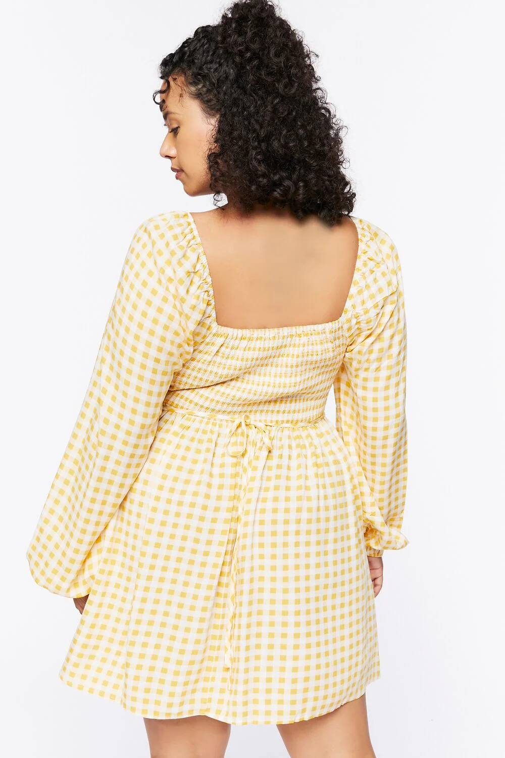 Plus Size Gingham Mini Dress - Image 3