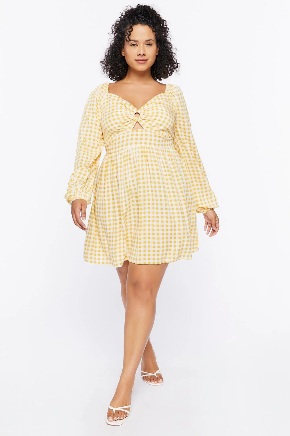 Plus Size Gingham Mini Dress - Image 4