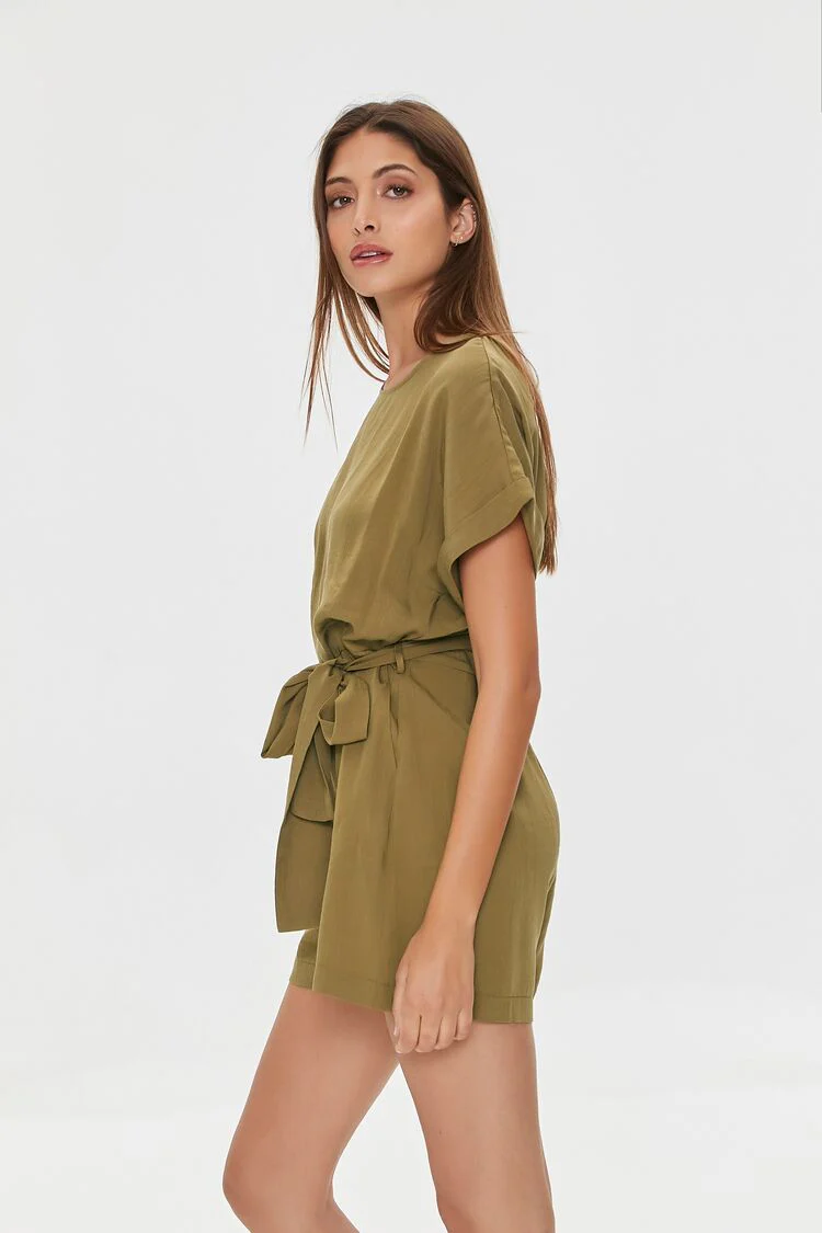 Belted Dolman-Sleeve Romper - Image 2