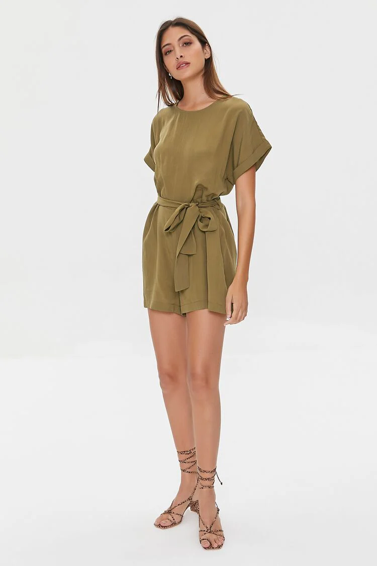Belted Dolman-Sleeve Romper - Image 4