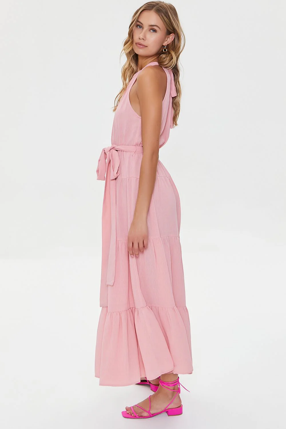 Belted Halter Maxi Dress - Image 2