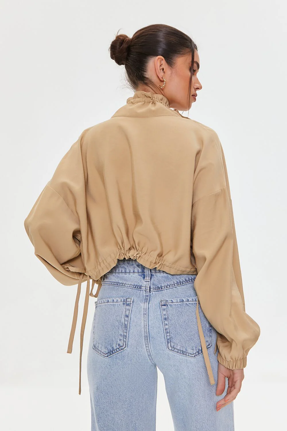 Batwing-Sleeve Cropped Jacket - Image 3