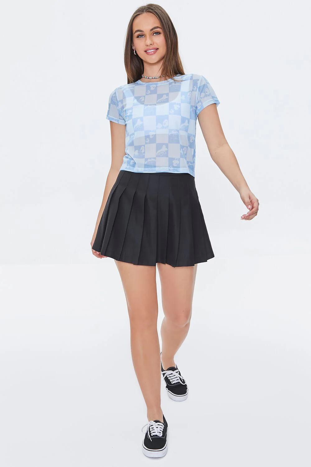 Mushroom Checkered Mesh Tee - Image 4