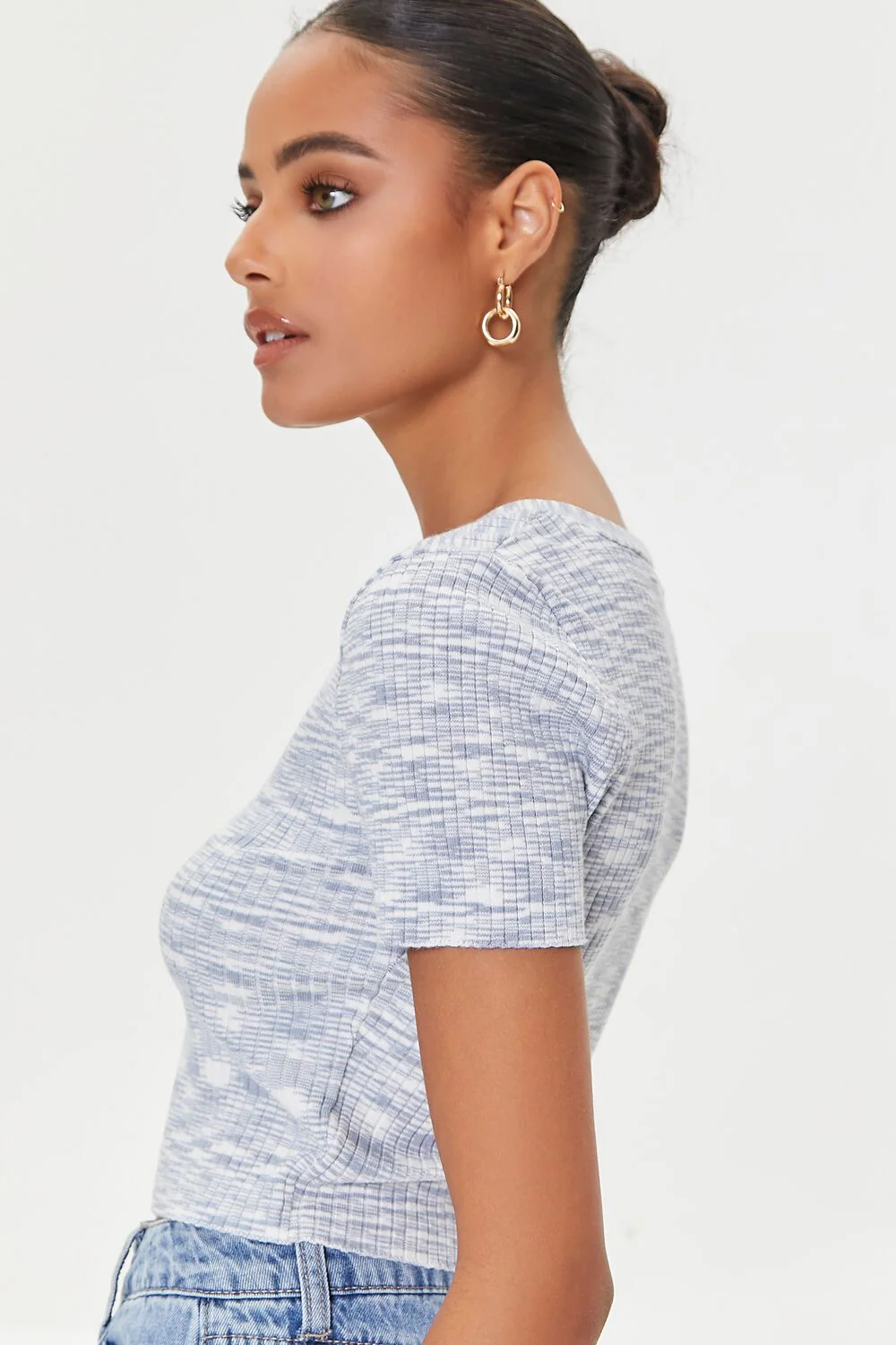 Marled Sweater-Knit Crop Top - Image 2