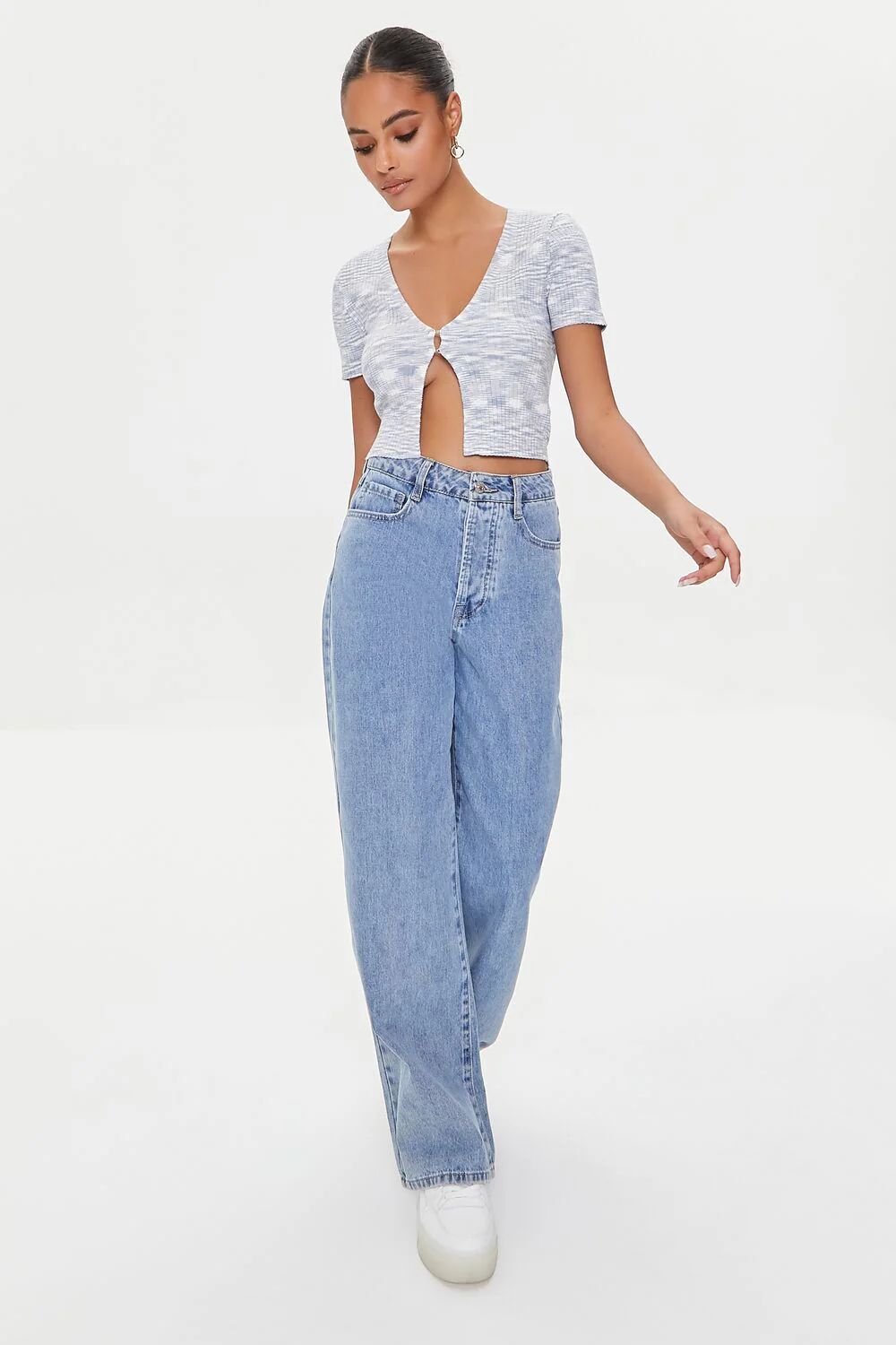 Marled Sweater-Knit Crop Top - Image 4