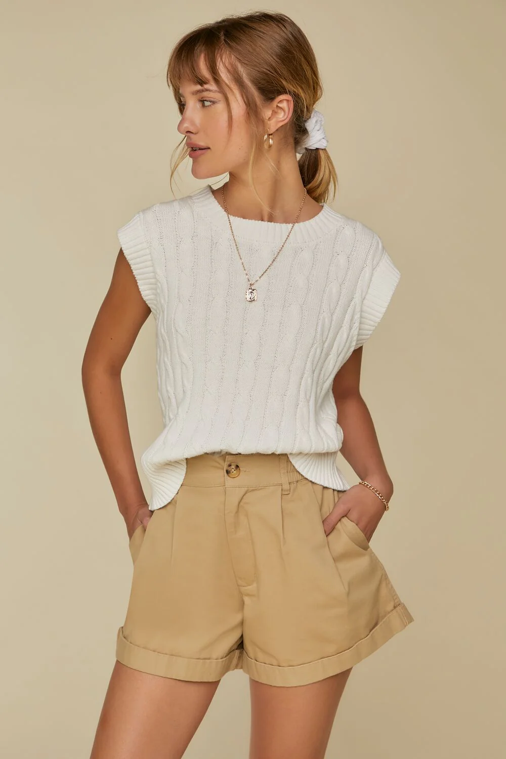 Cuffed Twill Shorts - Image 7