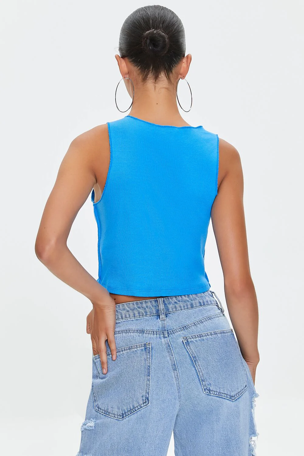 Ribbed O-Ring Cropped Tank Top - Image 3
