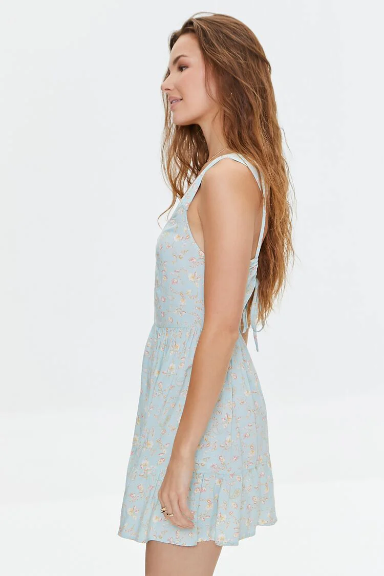 Floral Print Cutout Mini Dress - Image 2
