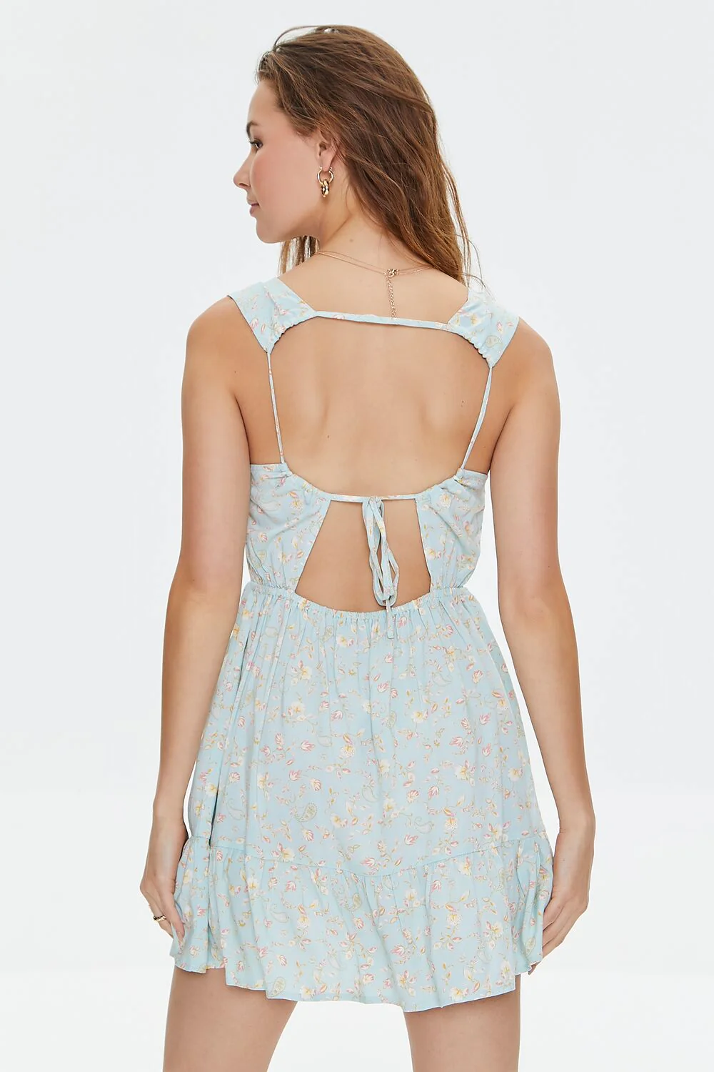 Floral Print Cutout Mini Dress - Image 3