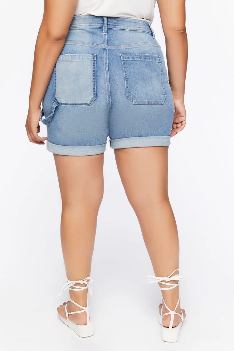 Plus Size Reworked Denim Shorts - Image 4