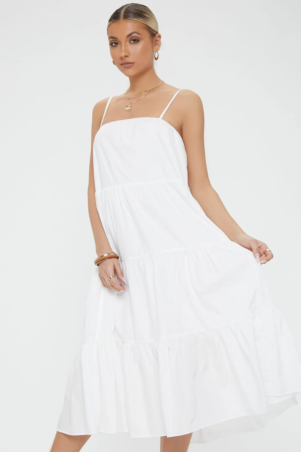 Tiered Flounce Midi Cami Dress - Image 4