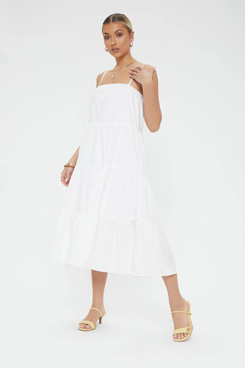 Tiered Flounce Midi Cami Dress - Image 6