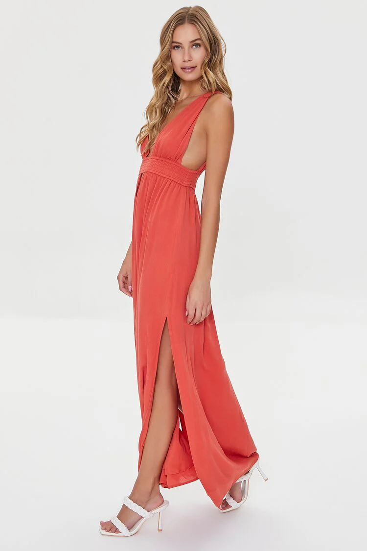 Plunging Slit Maxi Dress - Image 2