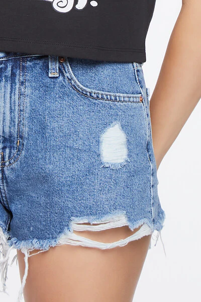 Retro High-Rise Denim Shorts - Image 11