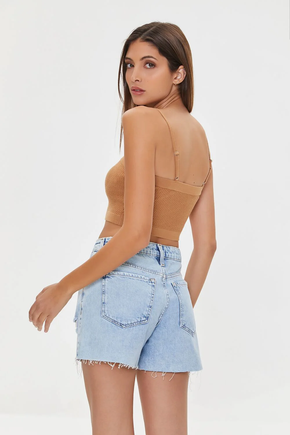 Textured Sweater-Knit Cropped Cami - Image 3