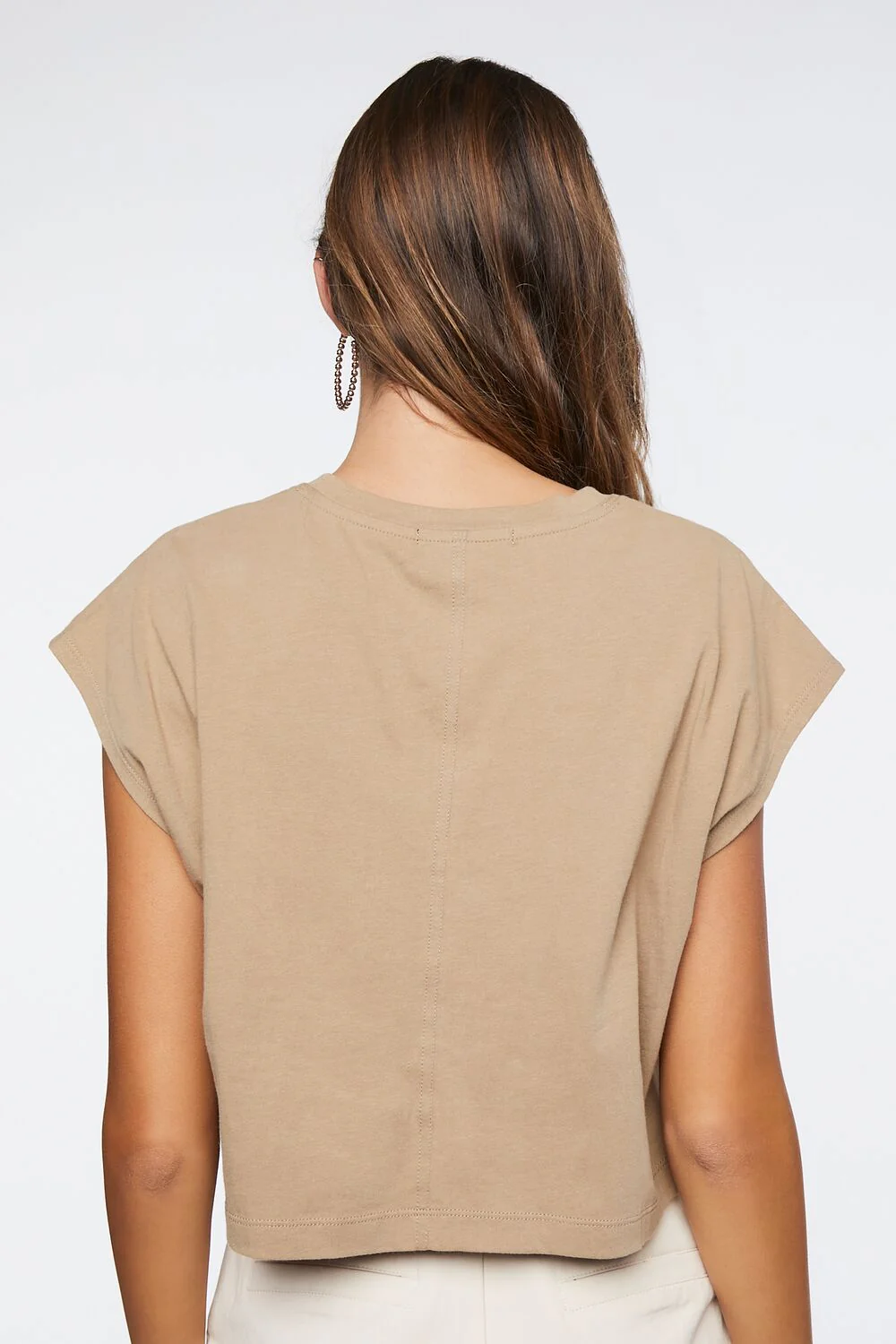 Crew Neck Cap-Sleeve Tee - Image 3