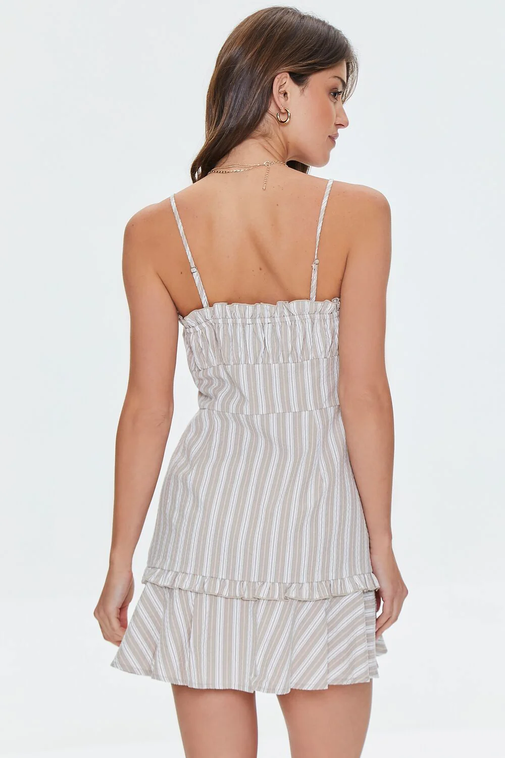 Striped Ruffled Button-Front Dress - Image 3