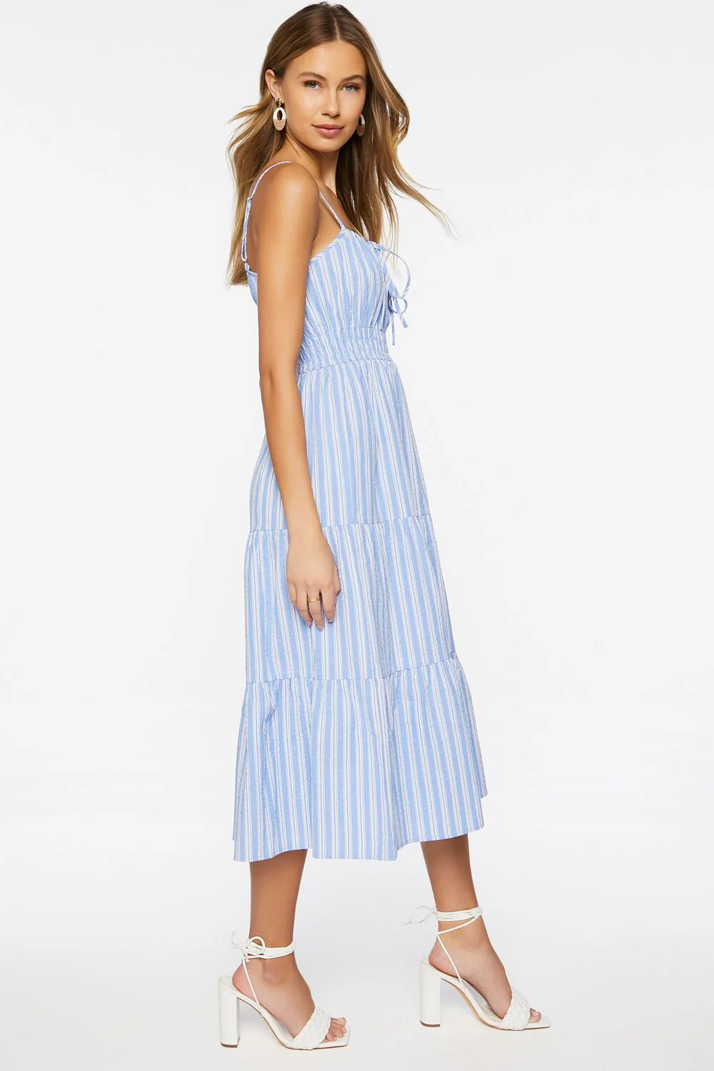 Tiered Striped Midi Dress - Image 2