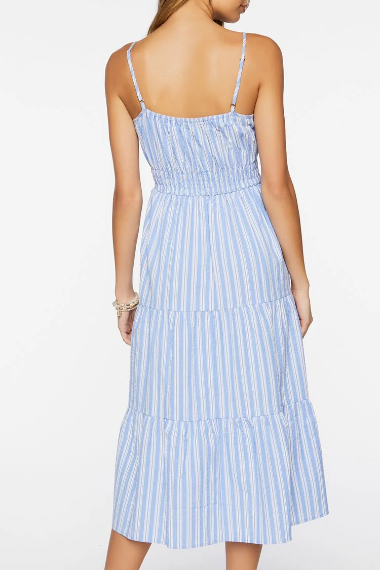 Tiered Striped Midi Dress - Image 3