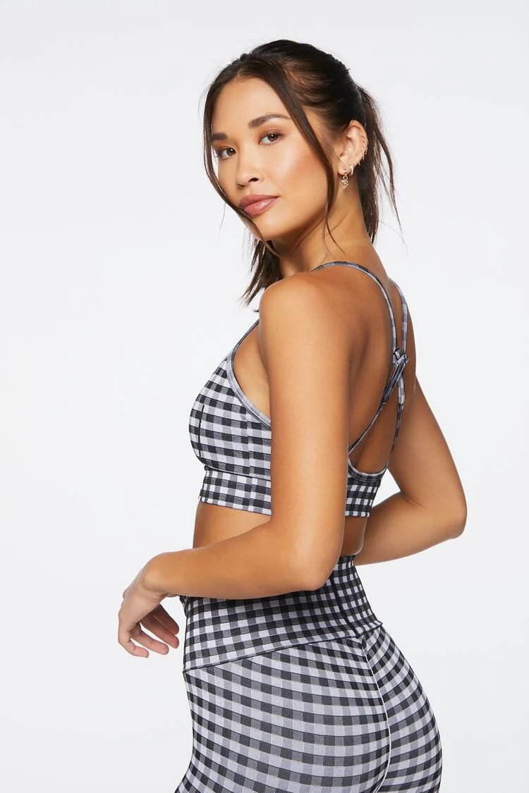Seamless Gingham Sports Bra - Image 3
