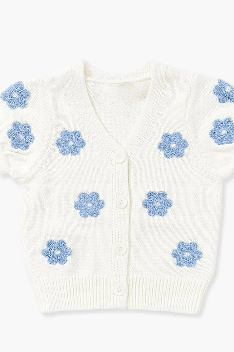 Girls Floral Cardigan Sweater (Kids) - Image 3