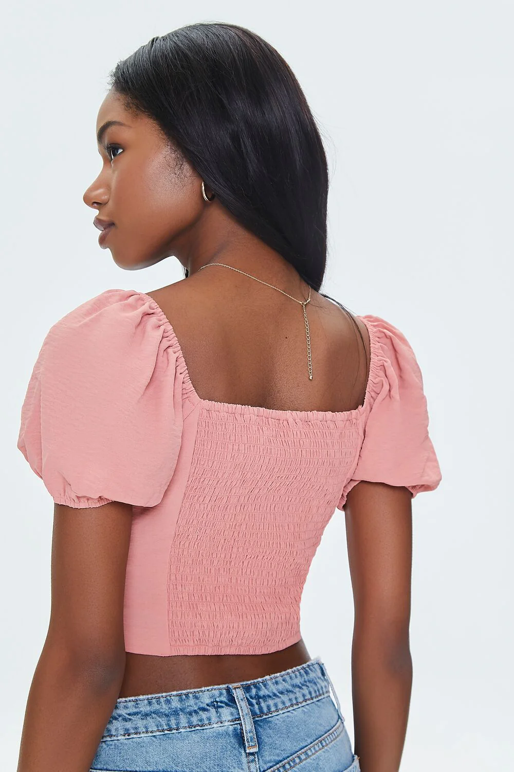 Sweetheart Puff-Sleeve Crop Top - Image 3