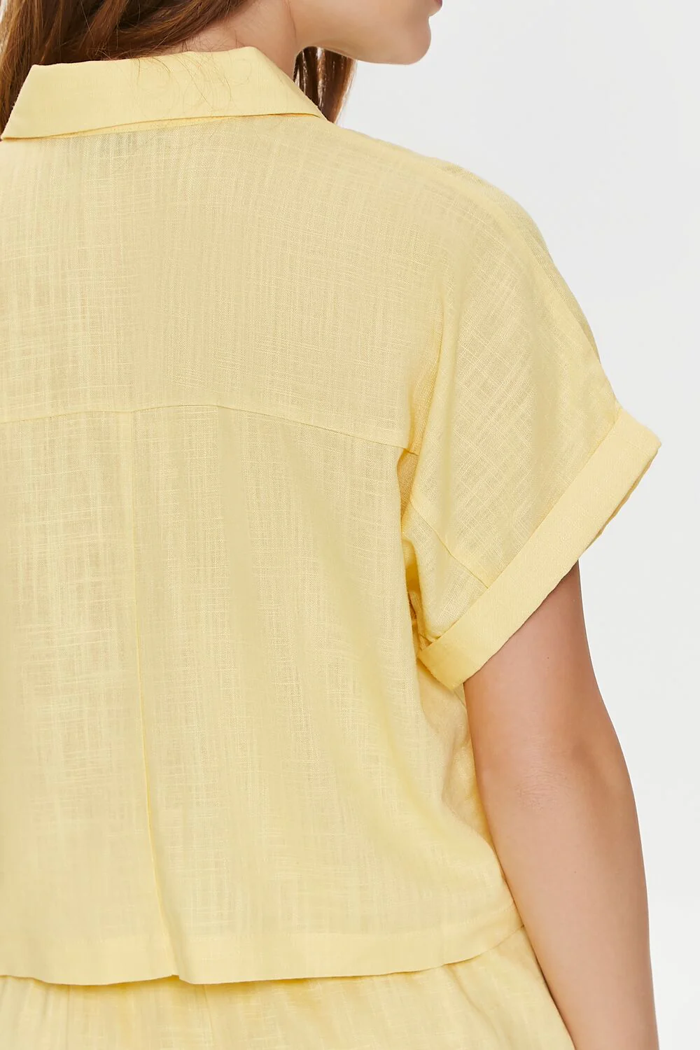 Cropped Linen-Blend Shirt - Image 5