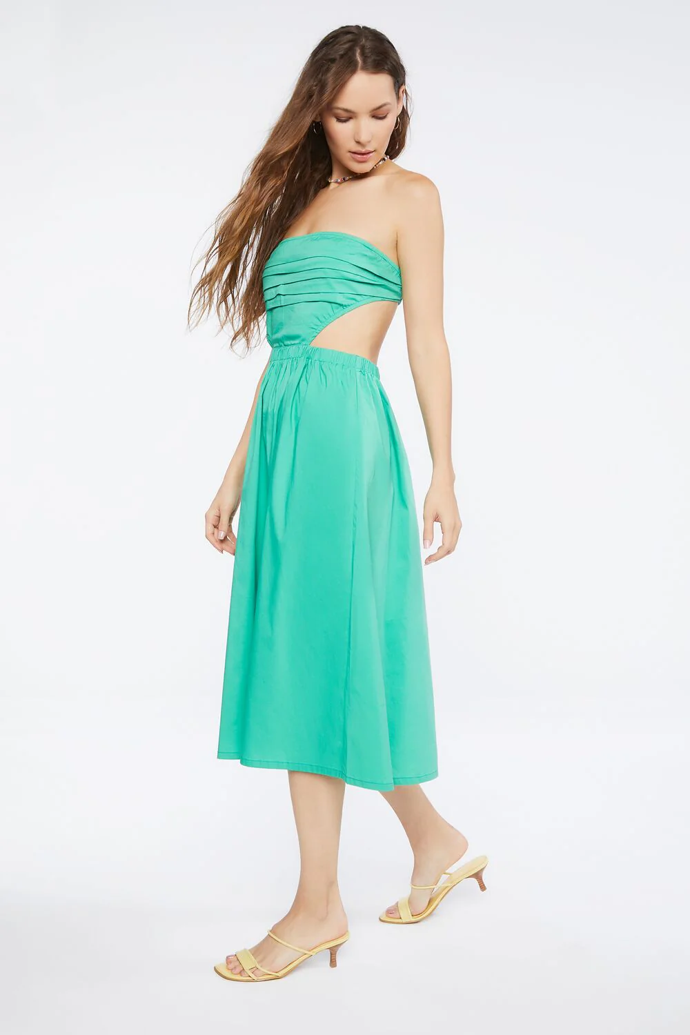 Poplin Cutout Fit & Flare Midi Dress - Image 2