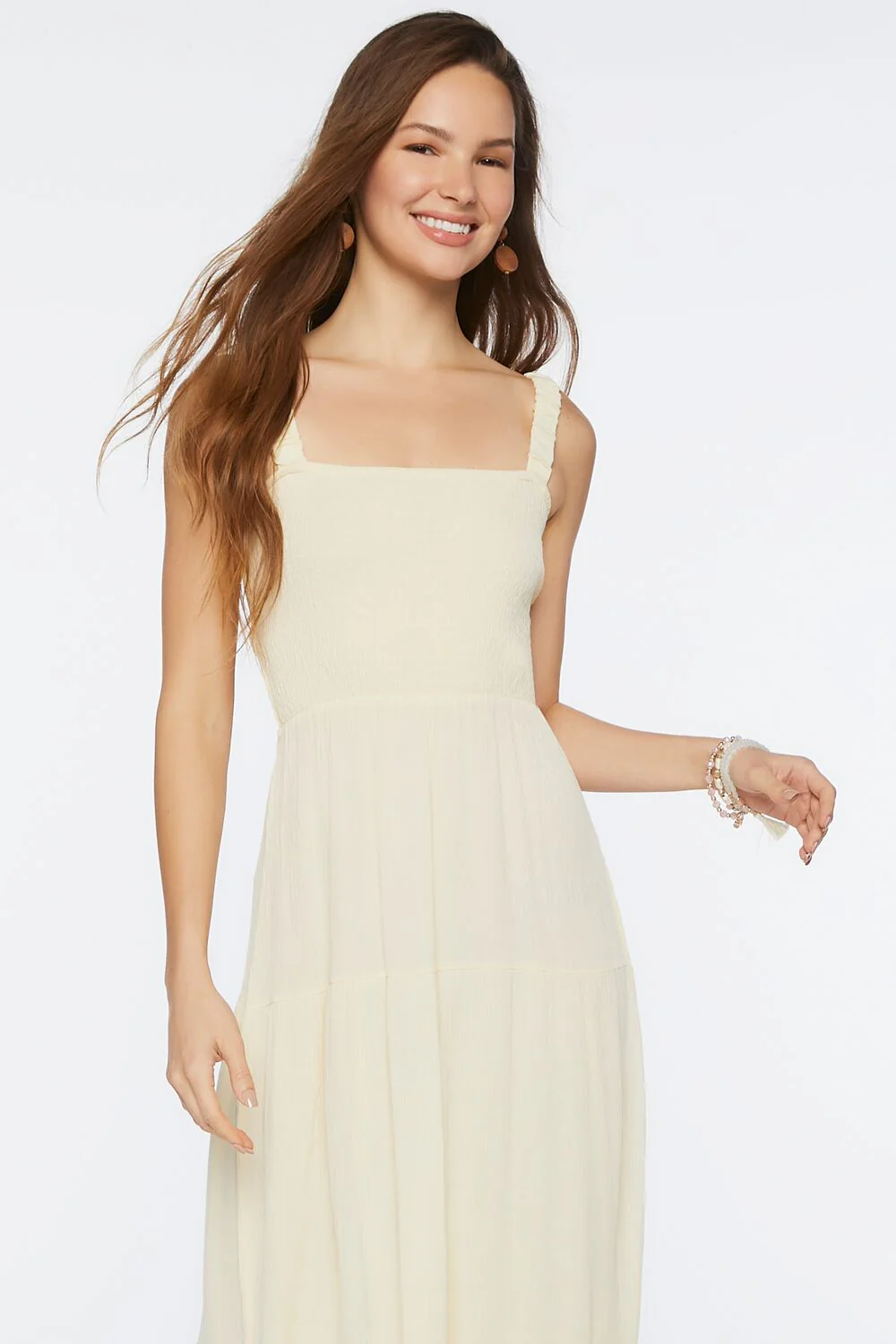 Smocked Strappy Midi Dress - Image 4