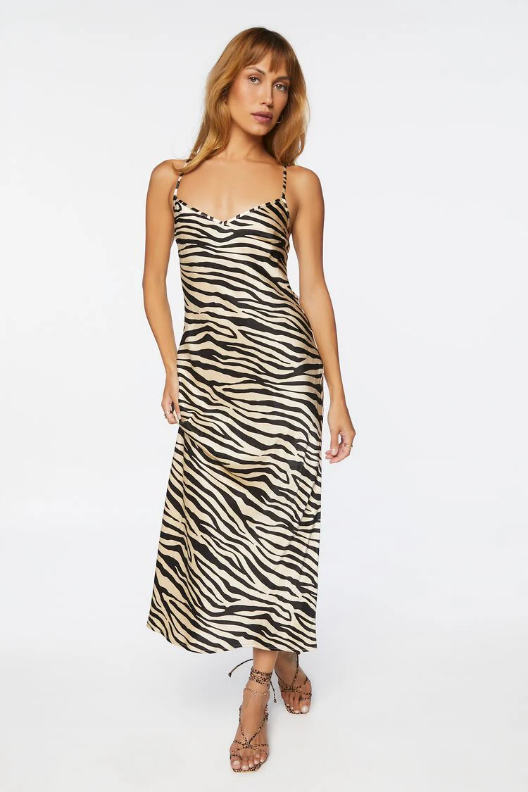 Tiger Striped Tie-Back Midi Dress - Image 2