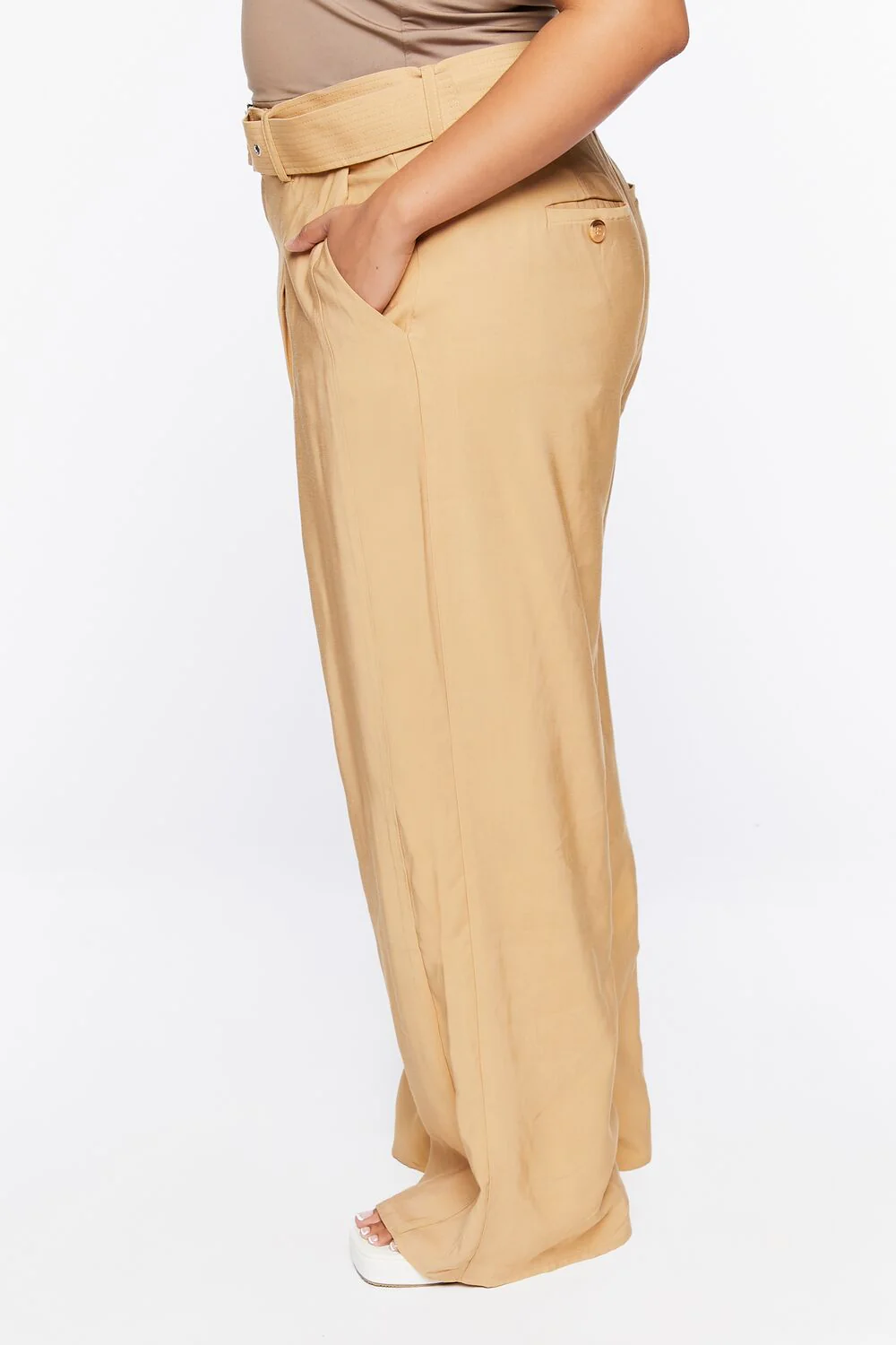 Plus Size Belted Wide-Leg Pants - Image 3