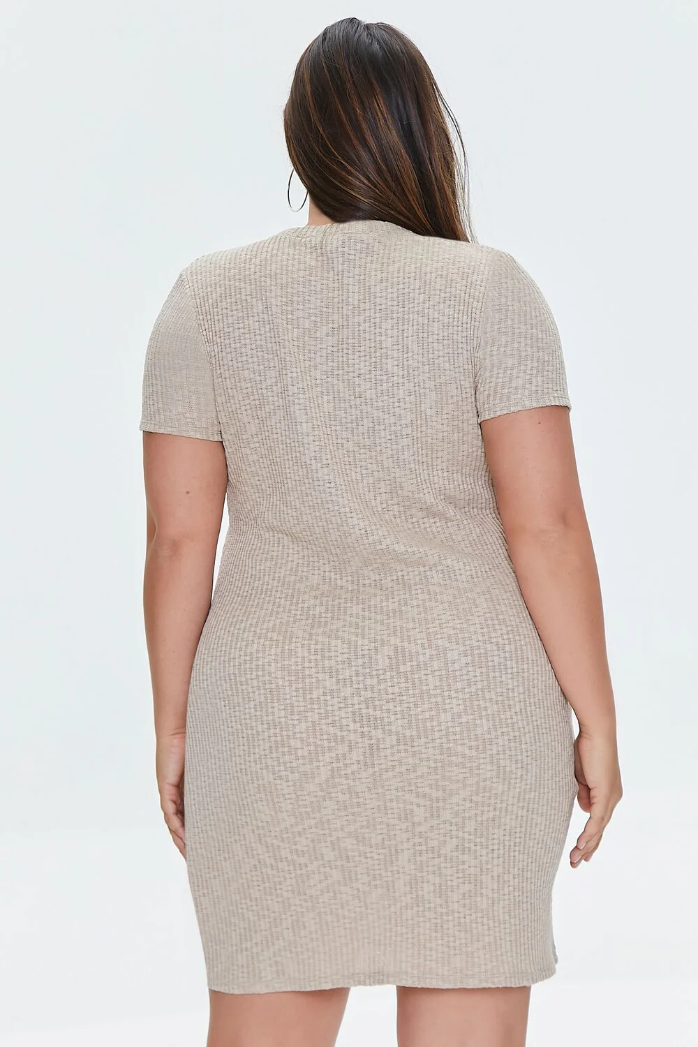 Plus Size Ribbed T-Shirt Dress - Image 3